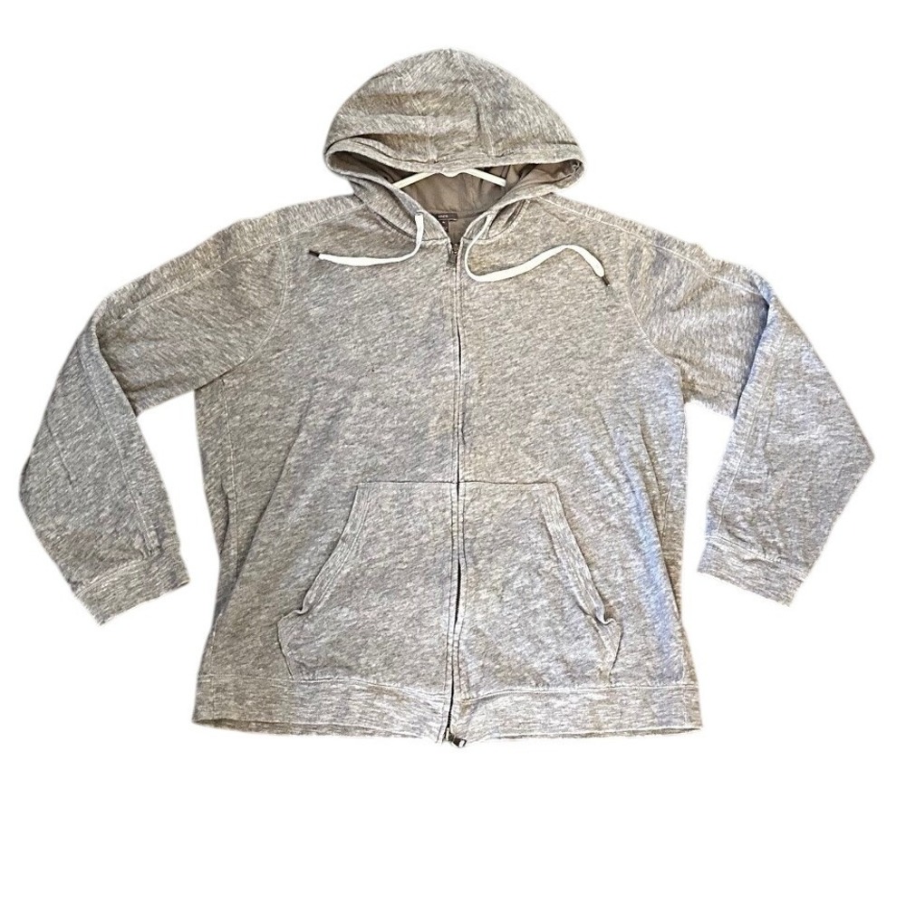 Vince Heather Grey Full Zip Hoodie Sweatshirt Mens XL